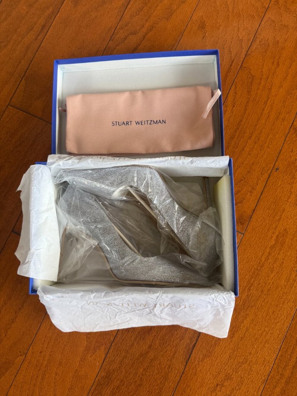 Stuart Weitzman 100 Pump Silver Pointed Toe Heels Women's Silver 9.5 B SAVE $100 - Picture 6 of 9